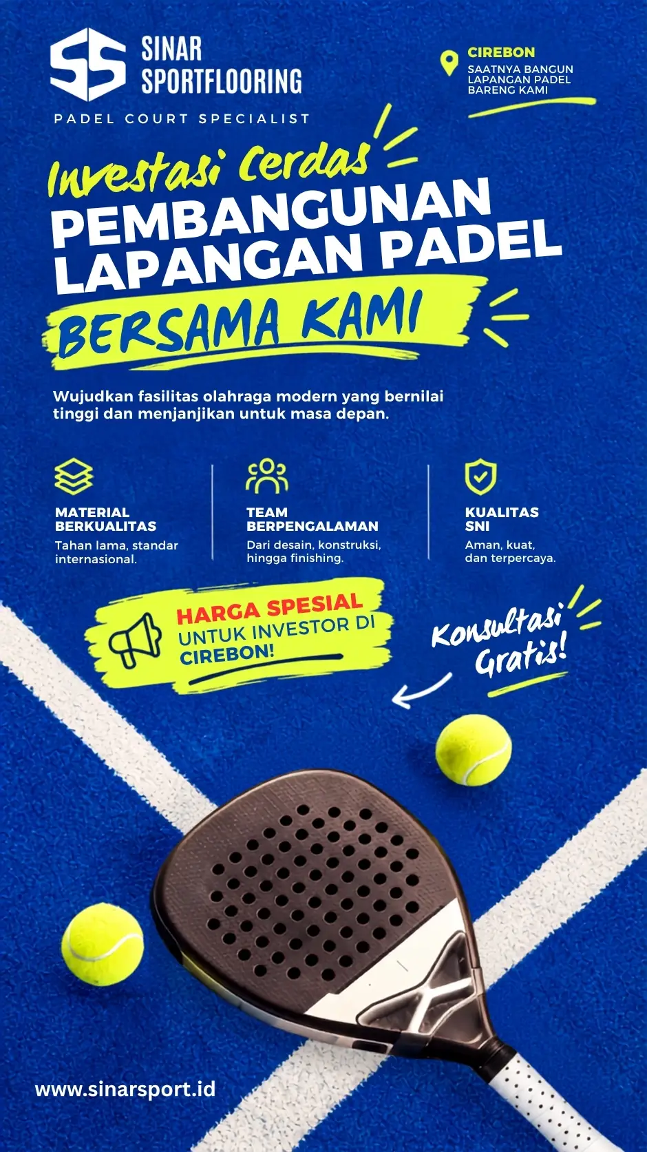 Visual referensi venue padel outdoor